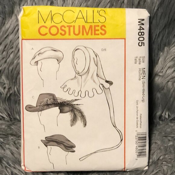 McCalls Sewing Pattern M4805 Medieval Renaissance Men S,M,L Hat Costume Theater - Picture 1 of 5